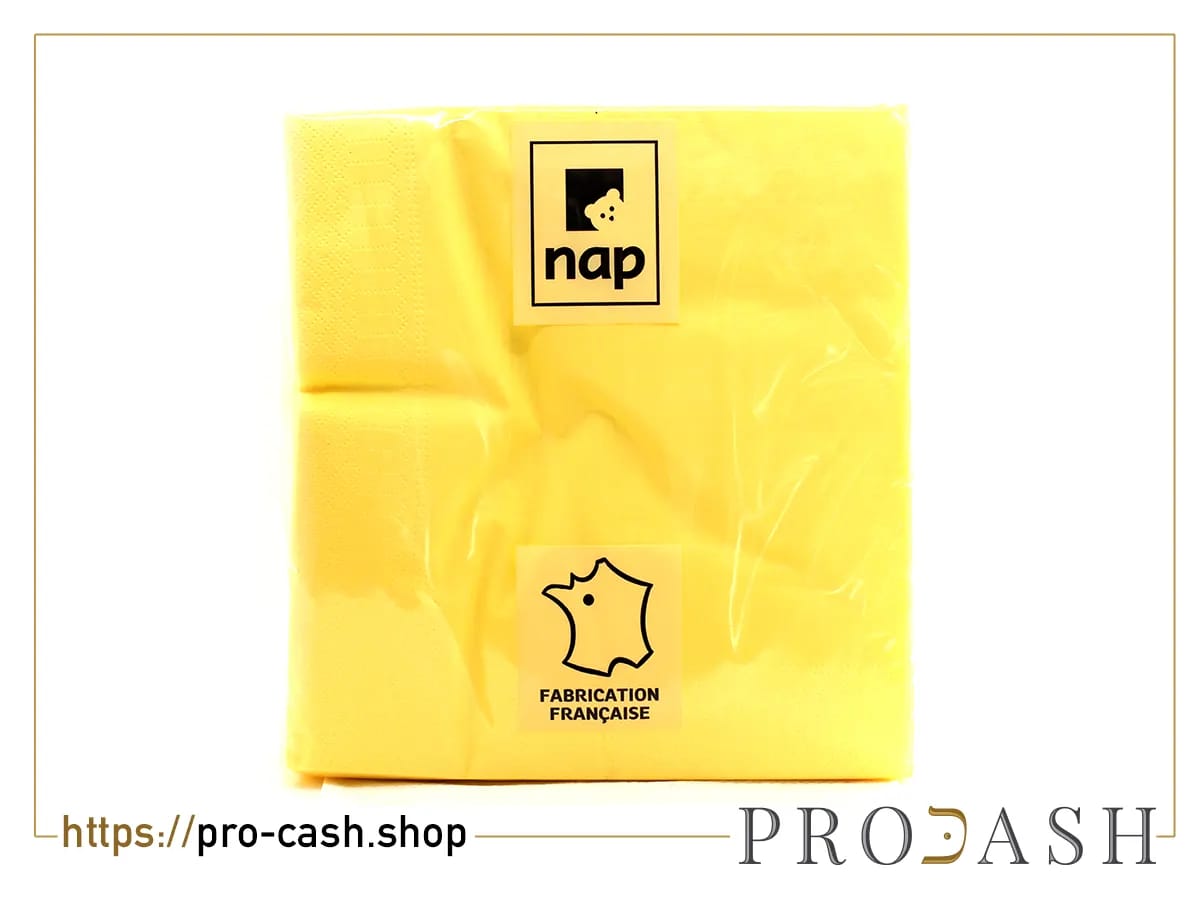Serviettes jaunes — lot de 100