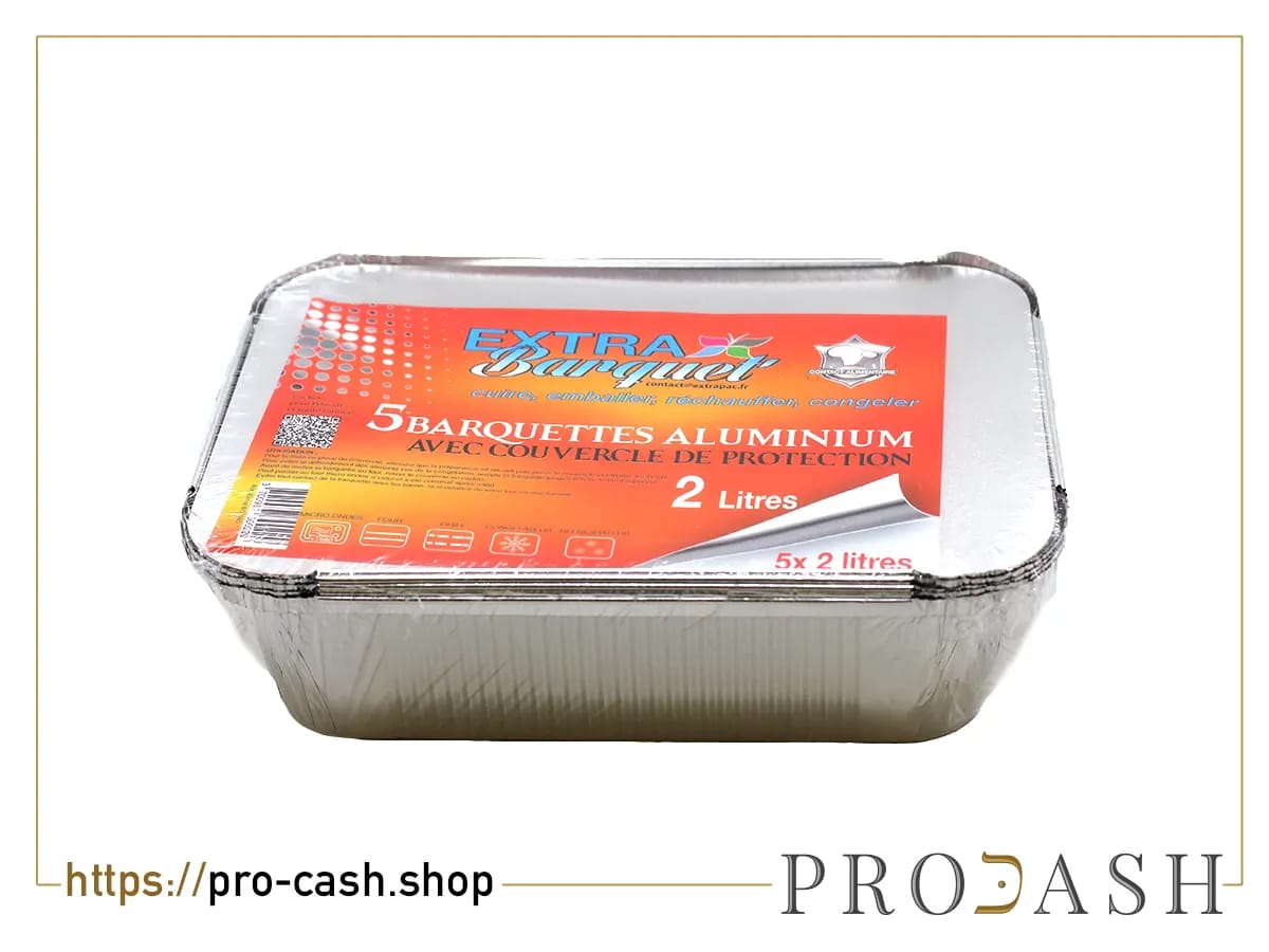Barquette aluminium 2 L